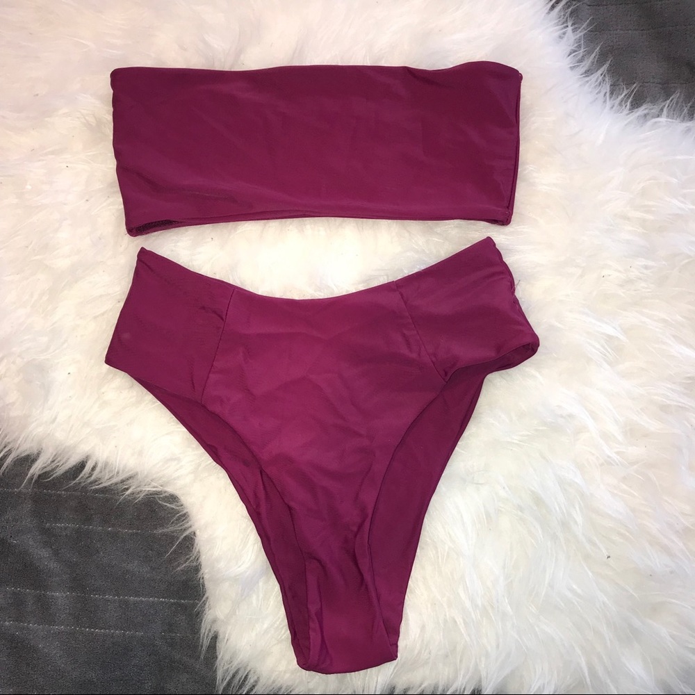 Zaful size M purple strapless bikini